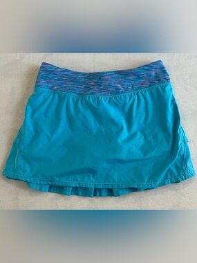 Ivivva by Lululemon Girls Size 14 Teal Blue Pleated Athletic Tennis Skirt Skort